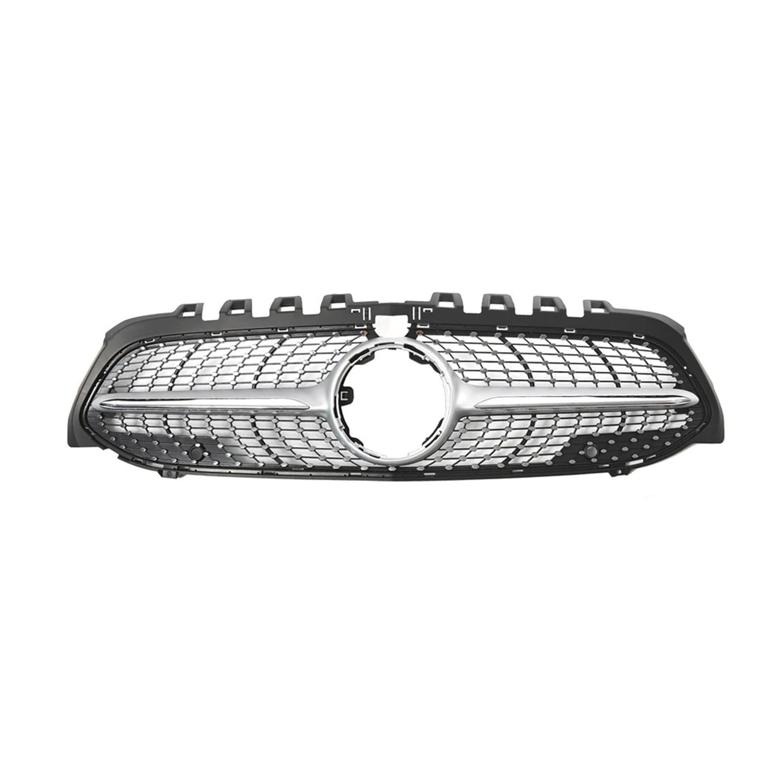 Waben Gitter Kühler Grill Für Für Benz Für A-Klasse Für W177 Für A200 Für A220 Für A250 Für A35 Schwarz Diamanten Stil Kühlergrill Schwarz Front Stoßstange Grille Kapuze Kühlergrill(Diamonds-Silver W3 von BWVMVB