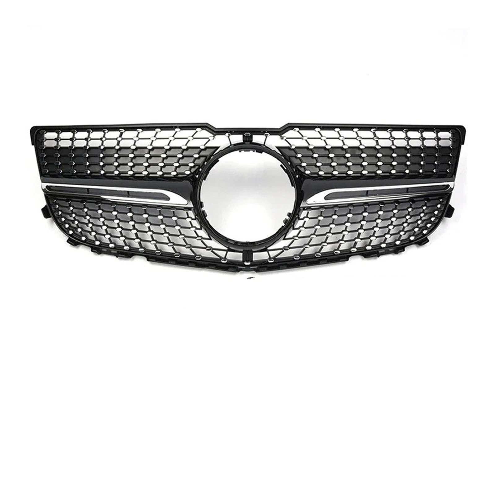 Waben Gitter Kühler Grill Oberer Kühlergrill Für Für Benz Für GLK-Klasse Für X204 2013 2014 2015 Für GLK250 Für GLK300 Für GLK350 Renngitter Im Black Diamonds-Stil Kapuze Kühlergrill(Diamond-Chrome Bl von BWVMVB