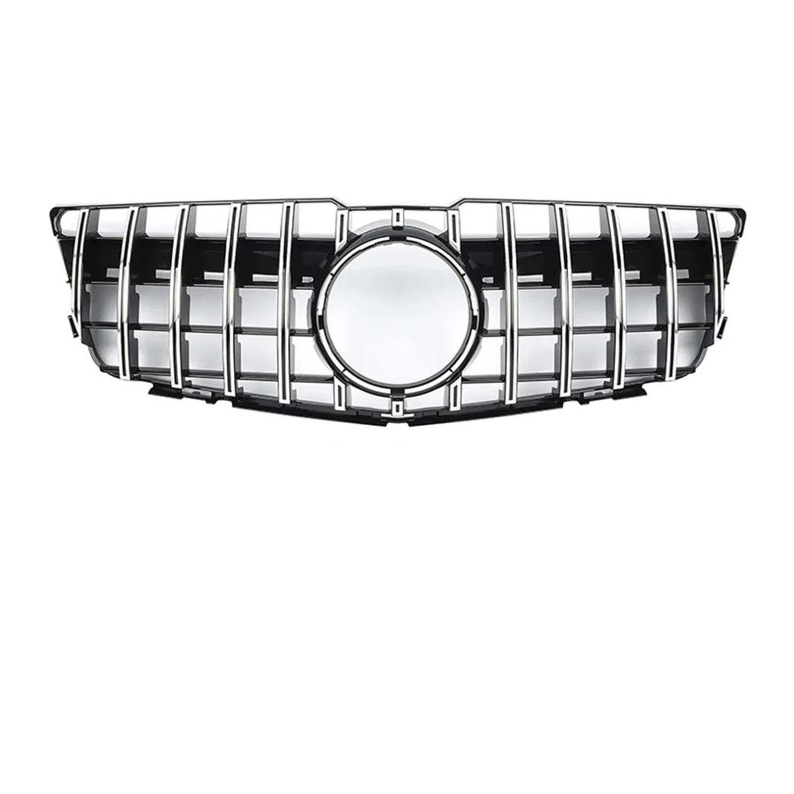 Waben Gitter Kühler Grill Oberer Kühlergrill Für Für Benz Für GLK-Klasse Für X204 2013 2014 2015 Für GLK250 Für GLK300 Für GLK350 Renngitter Im Black Diamonds-Stil Kapuze Kühlergrill(GT-Chrome Silver) von BWVMVB