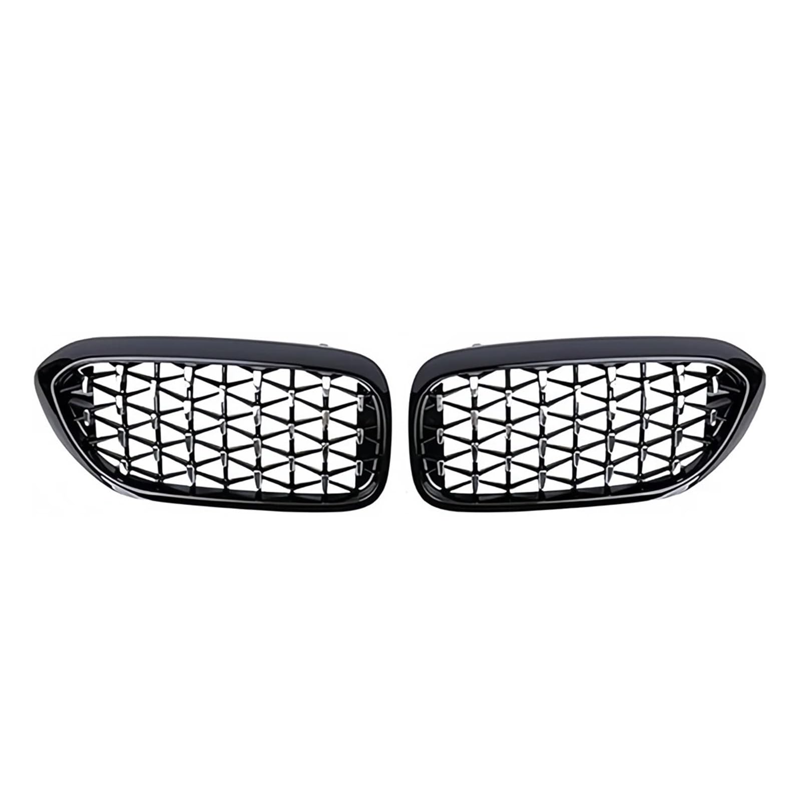 Waben Gitter Kühler Grill Vordere Nierengitter Für 5er-Serie Für G30 Für G31 Für G38 Für 530i Für 540i Für 550i 2017 2018 2019 2020 Diamant-Stil Doppellamellengitter Kapuze Kühlergrill(Diamond-Chrome von BWVMVB