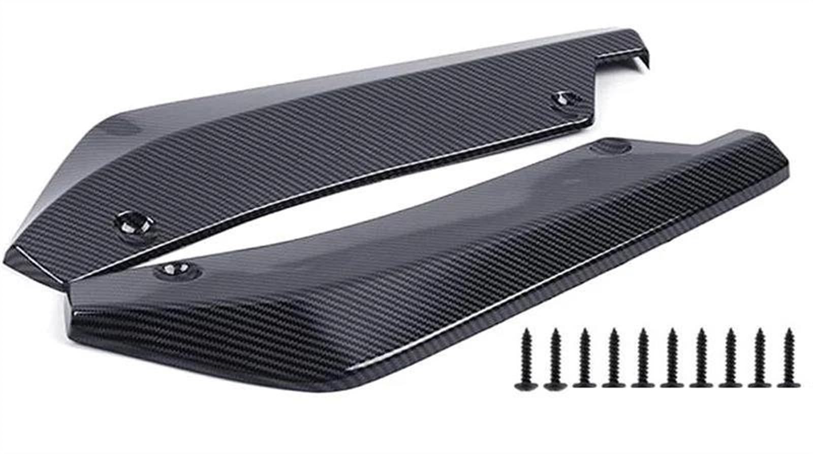 Winglet Diffuser 2 PCS Carbon Fiber Spoiler Universal Auto Hintere Stoßstange Lip Diffusor Seite Rock Erweiterung Auto Seitenschweller(Glossy Black) von BWVMVB