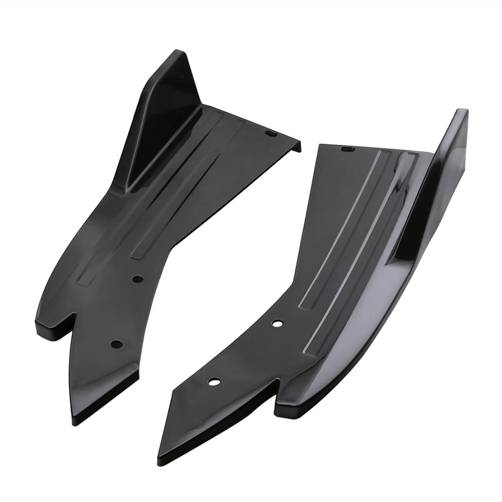 Winglet Diffuser 2 STÜCKE Heckspoilerlippe Splitter Auto Seitenkotflügel Flossen Karosserielippe Spoiler Kinn Seitenschweller Schutzabdeckungen Auto Seitenschweller(Schwarz) von BWVMVB