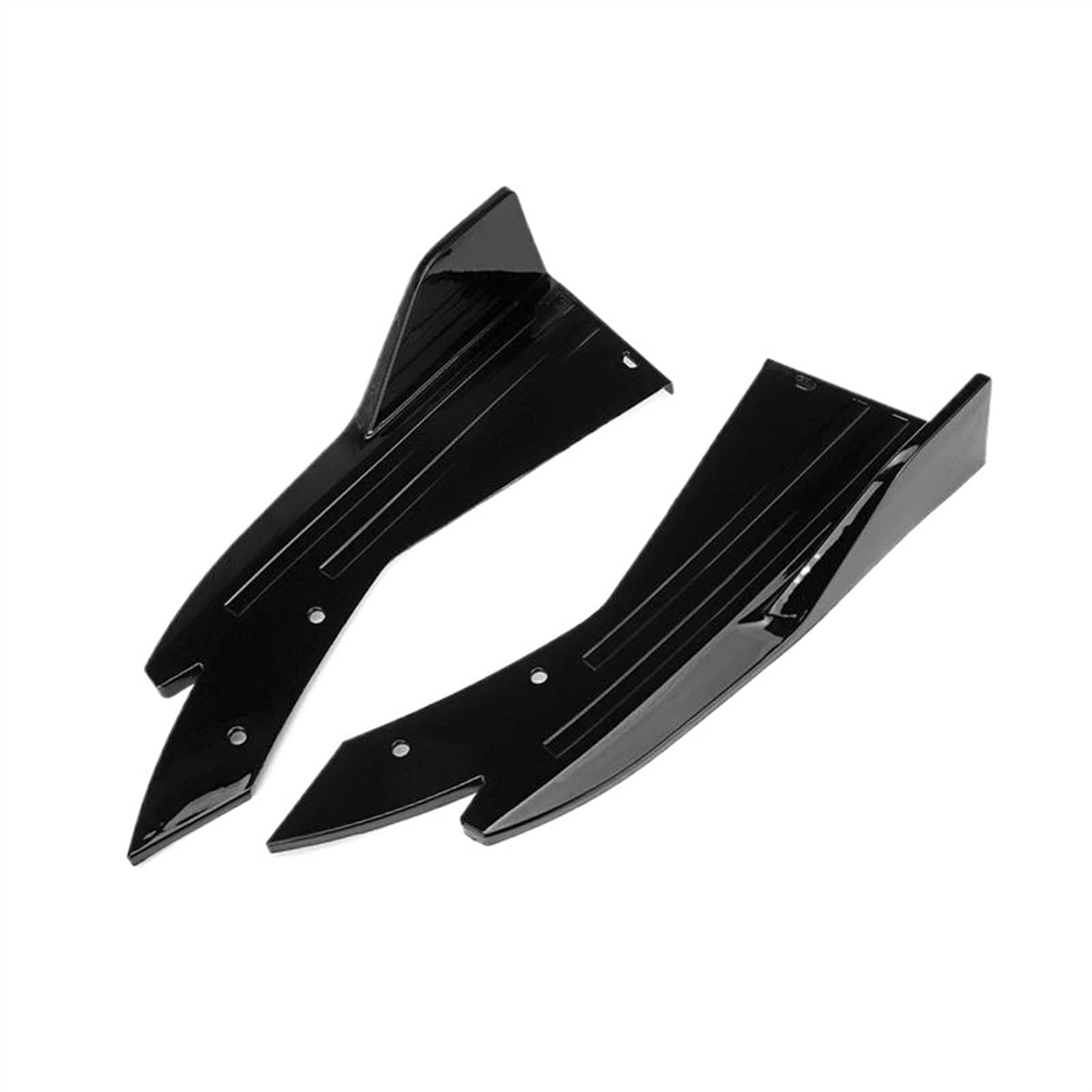 Winglet Diffuser 2 STÜCKE Universal Auto Heckstoßstange Lip Winglets Seitenschweller Splitter Spoiler Flügelverkleidung Auto Dekorativer Schutz Auto Seitenschweller(Bright Black) von BWVMVB