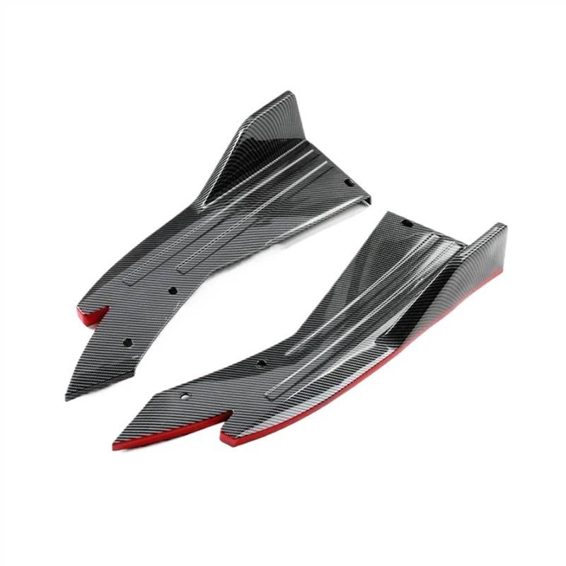 Winglet Diffuser 2 STÜCKE Universal Auto Heckstoßstange Lip Winglets Seitenschweller Splitter Spoiler Flügelverkleidung Auto Dekorativer Schutz Auto Seitenschweller(Carbon Fiber Red) von BWVMVB