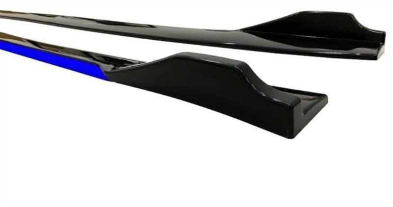 Winglet Diffuser 4 Stücke Für Seat Für Leon MK3 MK3.5 MK4 Auto Seitenschweller Verlängerung Rocker Panels Lip Splitter Spoiler Stoßstange Auto Seitenschweller(Blue+Gloss Black) von BWVMVB