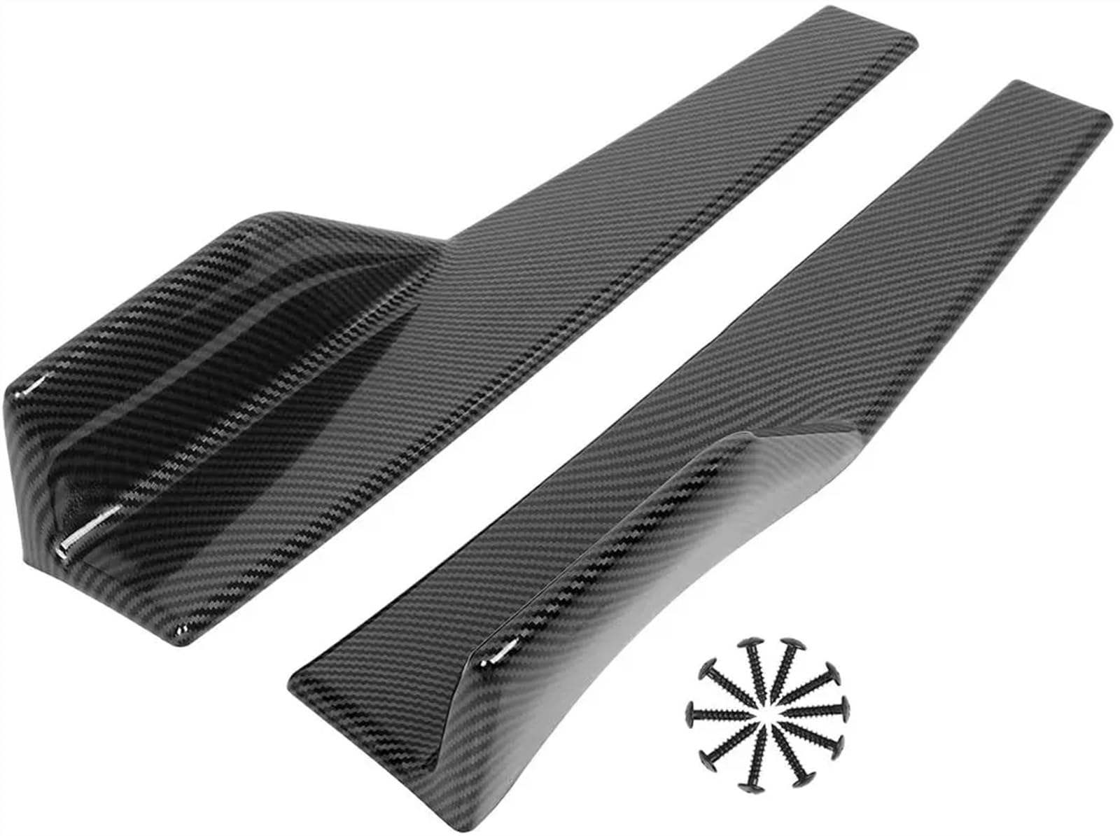 Winglet Diffuser 45 cm Schwarz Carbon Fiber Universal Hinten Seite Rock Winglets Diffusoren Für Auto Für LKW Für SUV Limousine Für Fließheck Auto Seitenschweller(Kohlefaser-Optik) von BWVMVB