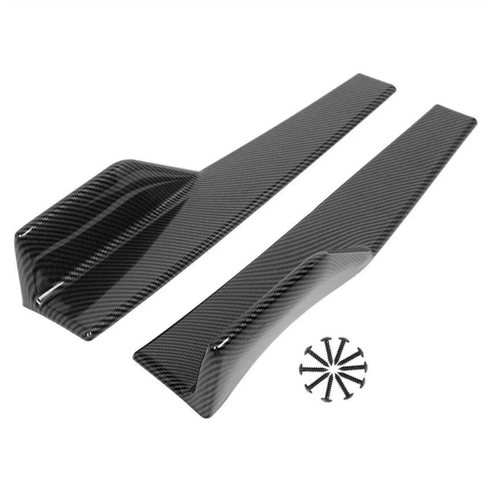 Winglet Diffuser 45cm Für VW Für Arteon Für CC 2017 2018 2019 2020 Seitenschwellerverlängerung Kotflügelschutz Body Kit Spoiler Trim Auto Seitenschweller(Kohlefaser-Optik) von BWVMVB