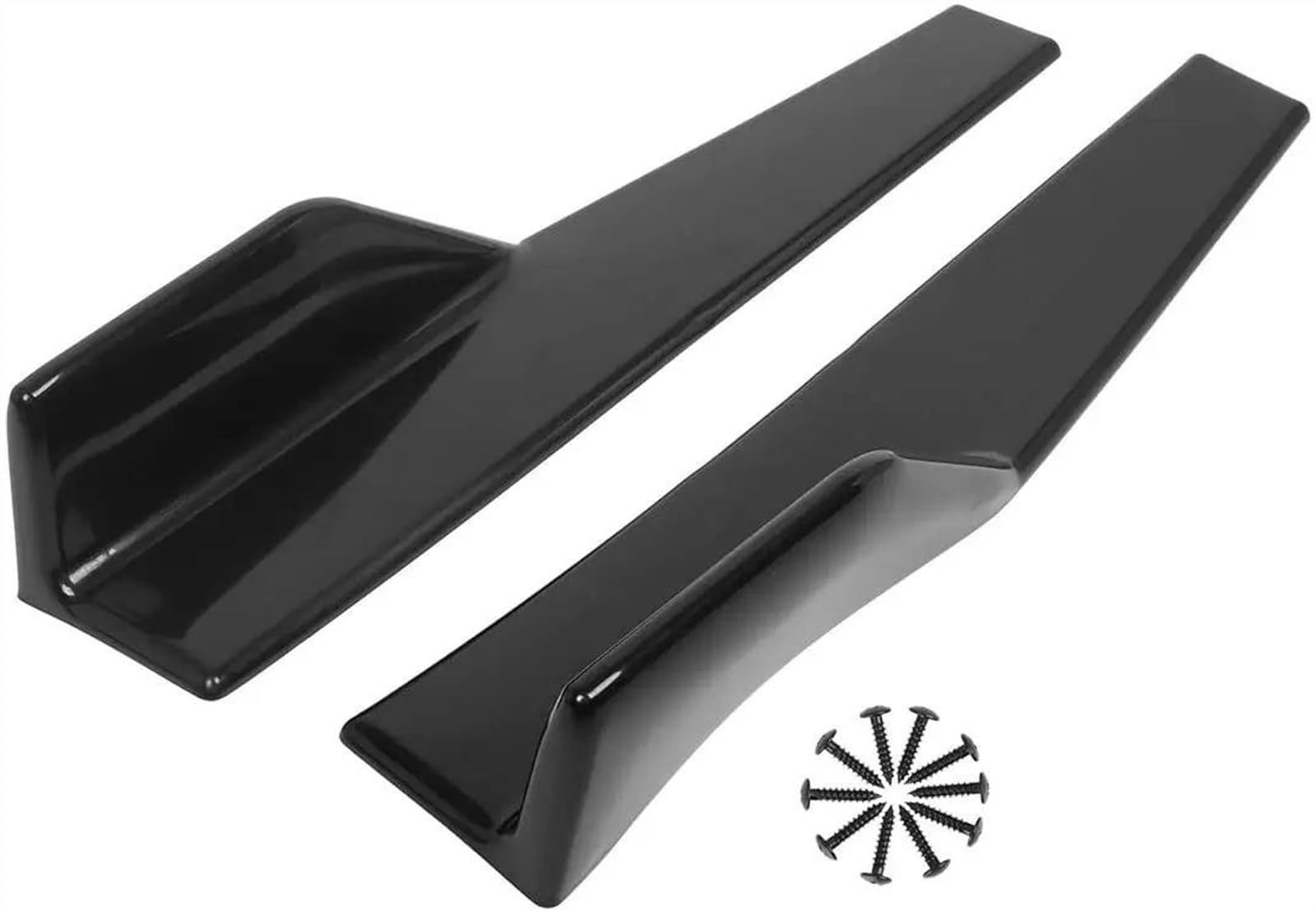 Winglet Diffuser 45cm Universal Seitenschweller Für Ford Für Focus MK2 MK3 MK4 Für Kuga Für Escape Für Fiesta Winglet Extension Body Kit Auto Seitenschweller(Schwarz) von BWVMVB