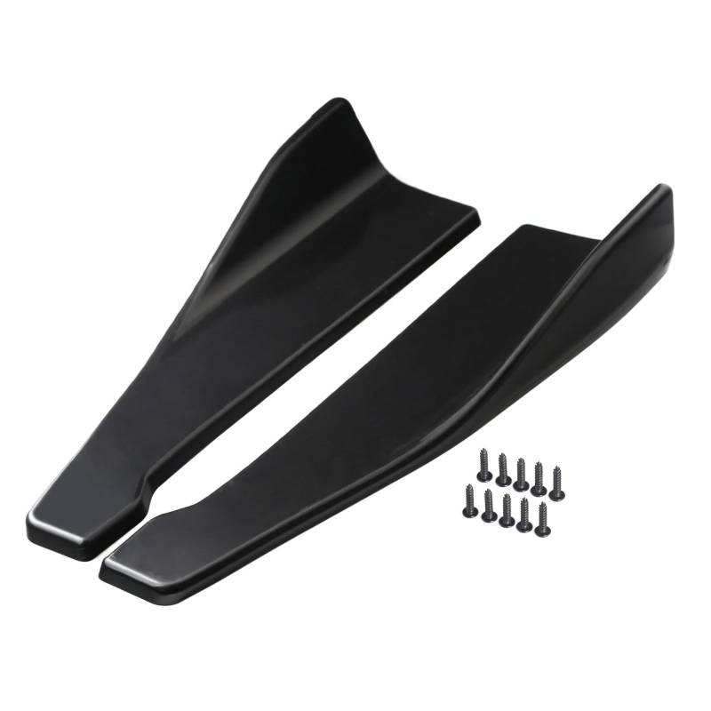 Winglet Diffuser Universal 48CM Länge Auto Seite Rock Bumper Spoiler Splitter Protector Scratch Für E90 Zubehör Auto Seitenschweller(Glossy Black) von BWVMVB