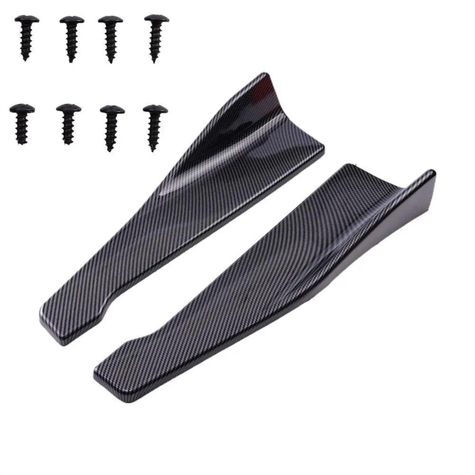 Winglet Diffuser Universal Auto Vorne Hinten Stoßstange Streifen Lip Spoiler Diffusor Splitter Scratch Protector 48CM Länge Auto Seitenschweller(Kohlefaser-Optik) von BWVMVB