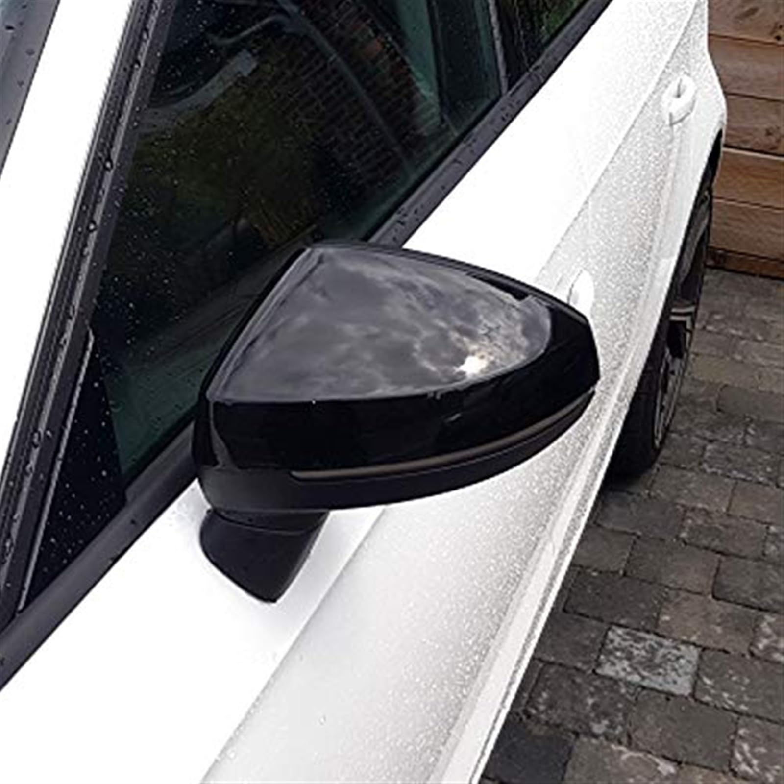 1 Paar, for, A3 S3 8V RS3 Auto Rückspiegelabdeckungen Kappenschale Gehäuse Tür Seitenspiegelabdeckungen Autozubehör Außenspiegel Ersatzteile Außenspiegelgehäuse(Black NO SIDE ASSIST-2) von BWZJS