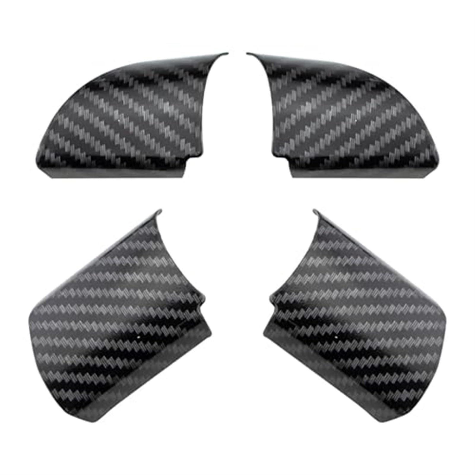 4-teiliges Set aus Kohlefaser-Aufklebern for die Lenkradverkleidung im Auto, for Ford, for Focus, MK2 2005-2011, Dekorationszubehör Lenkradaufkleber(Carbon Fiber Black) von BWZJS