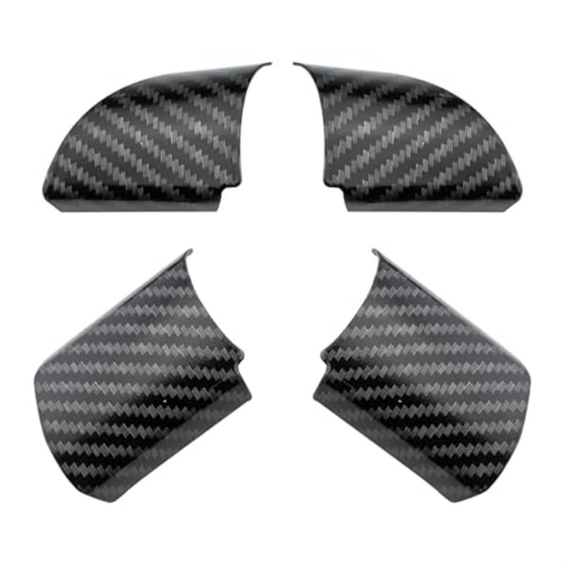 4-teiliges Set aus Kohlefaser-Aufklebern for die Lenkradverkleidung im Auto, for Ford, for Focus, MK2 2005-2011, Dekorationszubehör Lenkradaufkleber(Carbon Fiber Black) von BWZJS