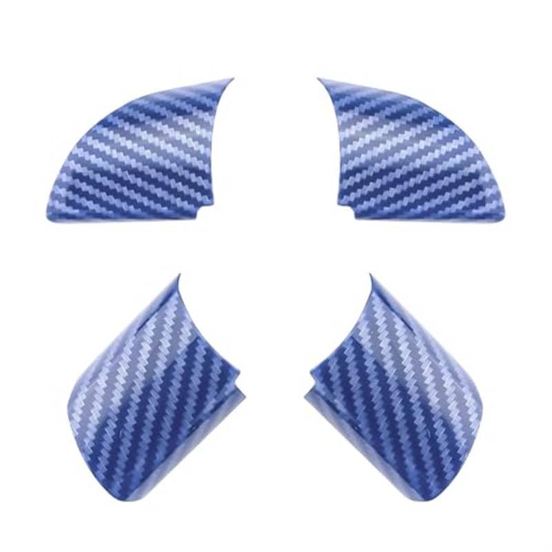 4-teiliges Set aus Kohlefaser-Aufklebern for die Lenkradverkleidung im Auto, for Ford, for Focus, MK2 2005-2011, Dekorationszubehör Lenkradaufkleber(Carbon Fiber Blue) von BWZJS