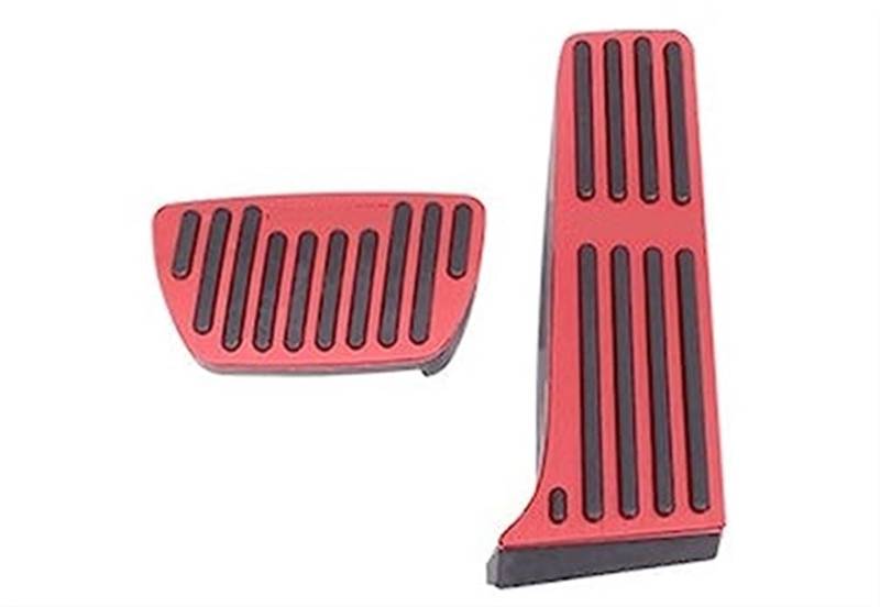 Aluminium Auto Gaspedal Kraftstoff Bremspedal Fußstütze Pedale Abdeckung Pads, for Toyota, Highlander XU70 2020 2021 2022 Bremspedalabdeckung(Black at 2PCS RED) von BWZJS