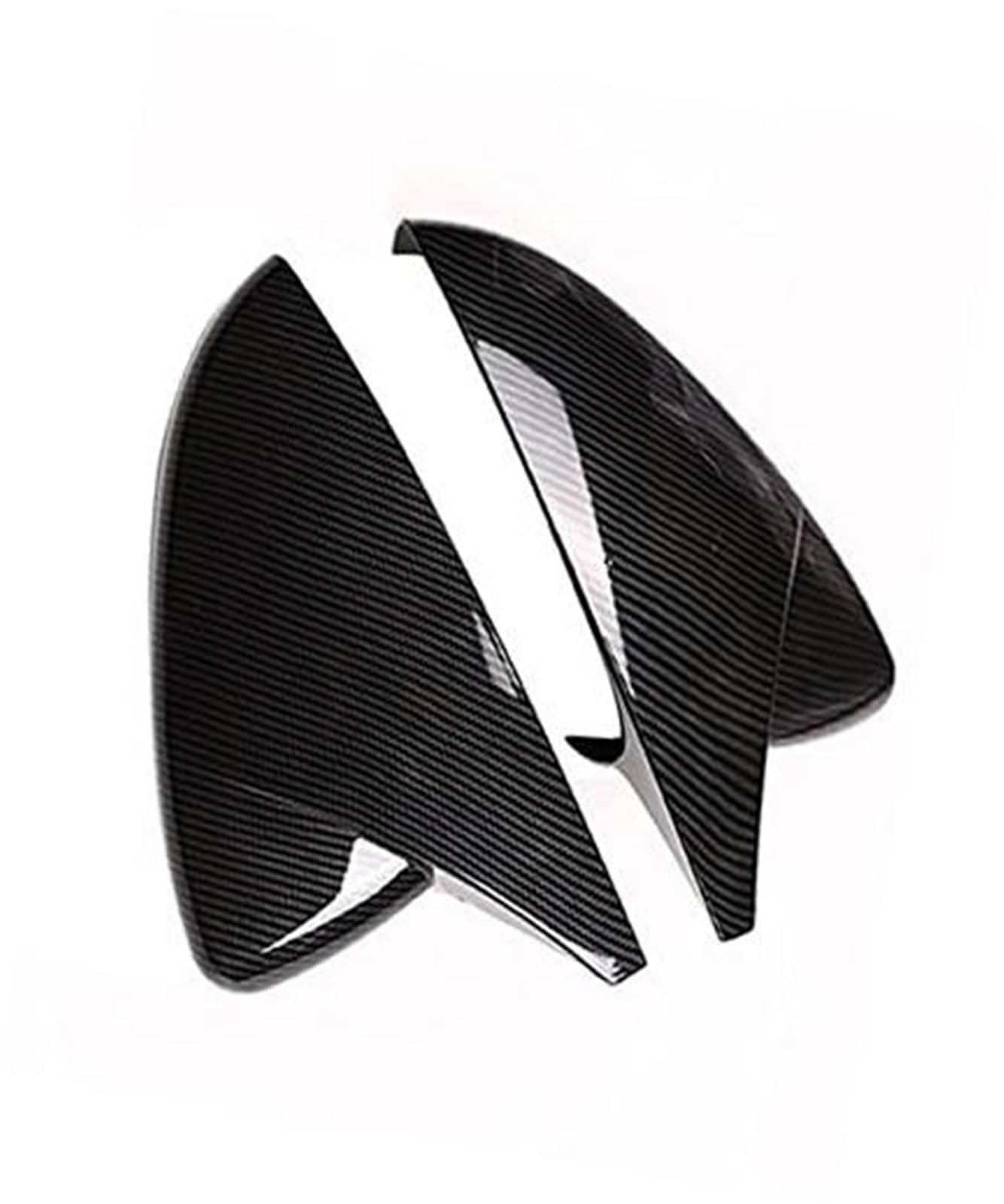 Auto-Rückspiegelabdeckung, for Mazda, 3, for Mazda, 3 2019 2020 2021, Reflektorspiegel, modifizierte Hörner, Kohlefaserschale, Autozubehör Außenspiegelgehäuse(BLACK Carbon fiber pattern) von BWZJS