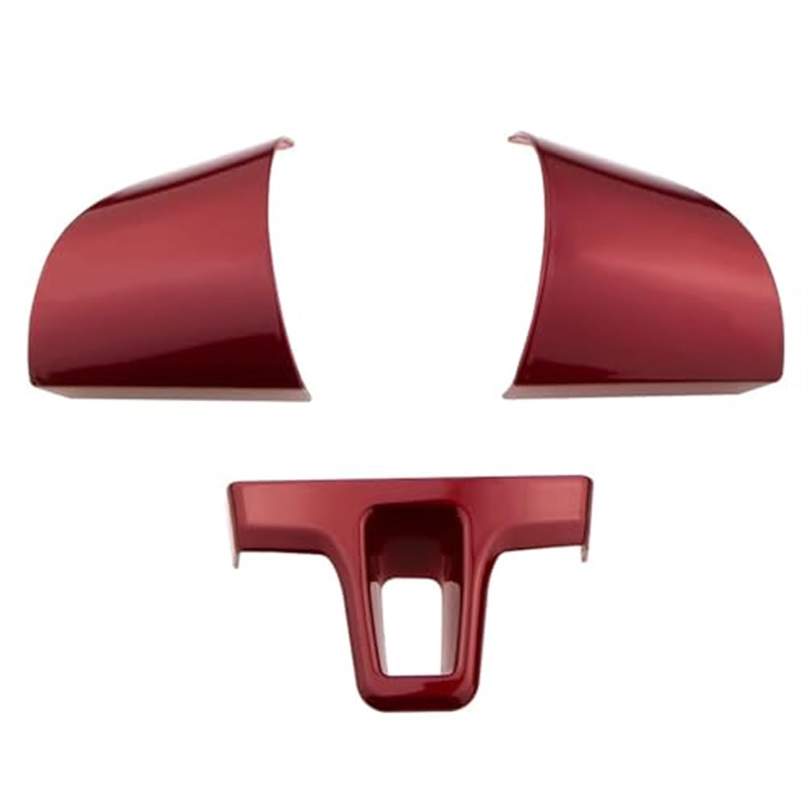 Chrom Auto Lenkrad Dekoration Aufkleber Zierabdeckung, for VW, for Tiguan, for Touran, for Passat, 2011-2015 Zubehör Lenkradaufkleber(Red) von BWZJS