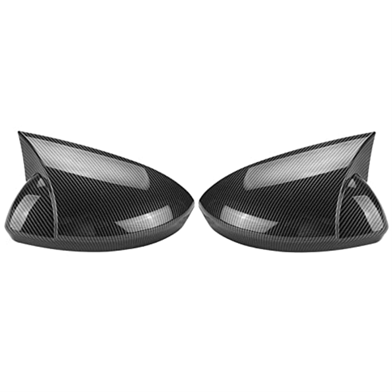 Glänzend Schwarz/Kohlefaser Auto Seitenflügel Rückspiegel Abdeckung Kappe, for Renault, Megane 4 MK4 2016-2020 Bat Rückspiegel Abdeckung Außenspiegel Ersatzteile Außenspiegelgehäuse(Black CARBON FIBER von BWZJS