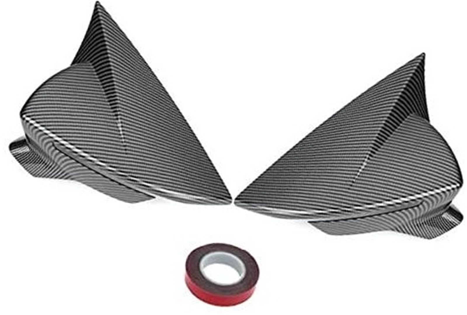 Glänzend schwarz/Kohlefaser-Außenspiegel-Abdeckkappen, for Seat, Leon MK3 MK3.5 5F ST FR Cupra 2013–2019, Rückspiegel-Gehäuseabdeckung Außenspiegelgehäuse(BLACK Carbon Fiber) von BWZJS