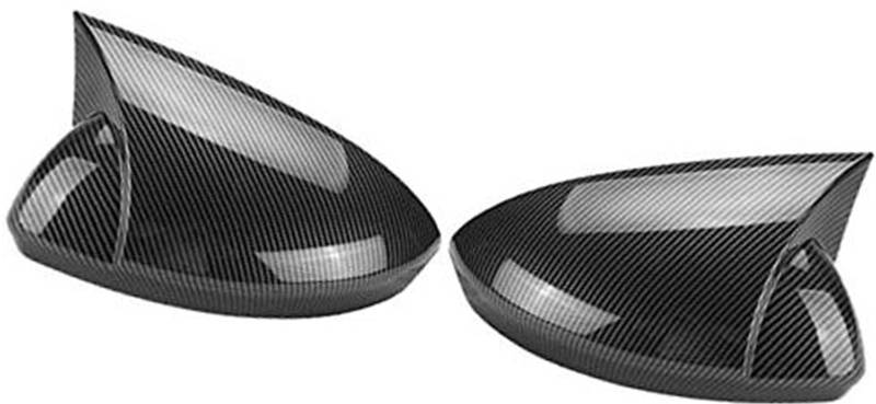 Glänzende schwarze/Kohlefaser-Abdeckkappe for Auto-Seitenflügel-Rückspiegel, for Renault, Megane 4 MK4 2016–2020. Bat-Rückspiegelabdeckung Außenspiegelgehäuse(BLACK Carbon Fiber) von BWZJS