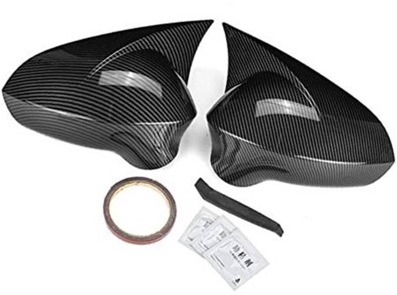 Glänzende schwarze/Kohlefaser-Rückspiegel-Abdeckkappen, for Seat, Leon MK2 1P Ibiza MK4 6J 2008–2017 Außenspiegelgehäuse(BLACK Carbon Fiber Look) von BWZJS