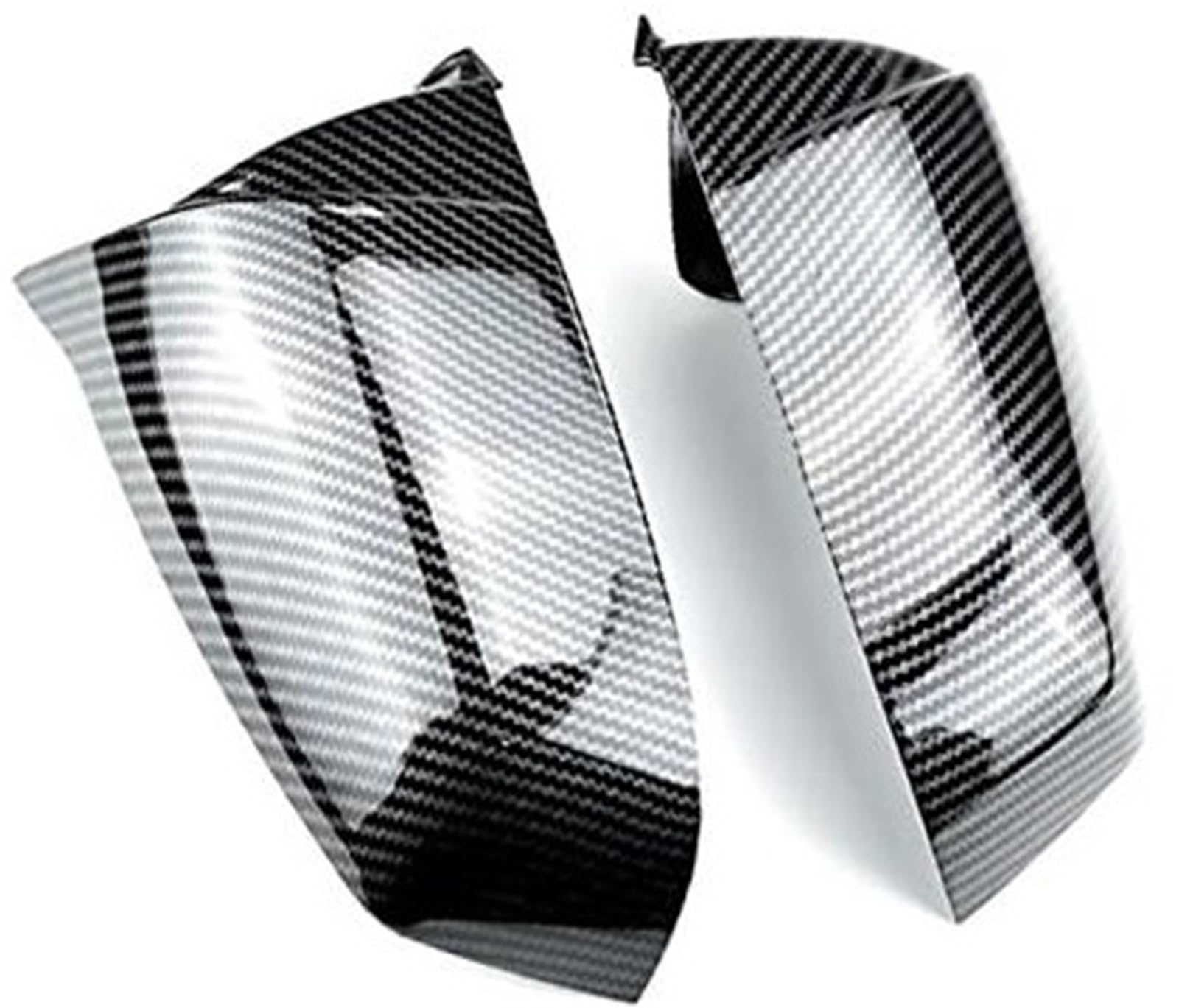 Kohlefaser Auto Rückansicht Tür Flügelspiegel Seitenspiegel Abdeckkappen Shell Case, for, E60 E61 E63 E64 5er Modell 2010-2015 Außenspiegelgehäuse(BLACK Carbon fiber pattern) von BWZJS