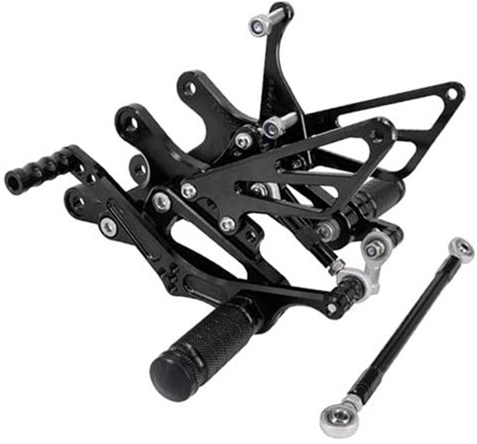 Motorcycle Accessories Adjustable Foot Pegs Pedals Rest Rearset Footpegs, for YZF R1 2004 2005 2006 Klappbare Motorrad-Fußstützen(Black) von BWZJS