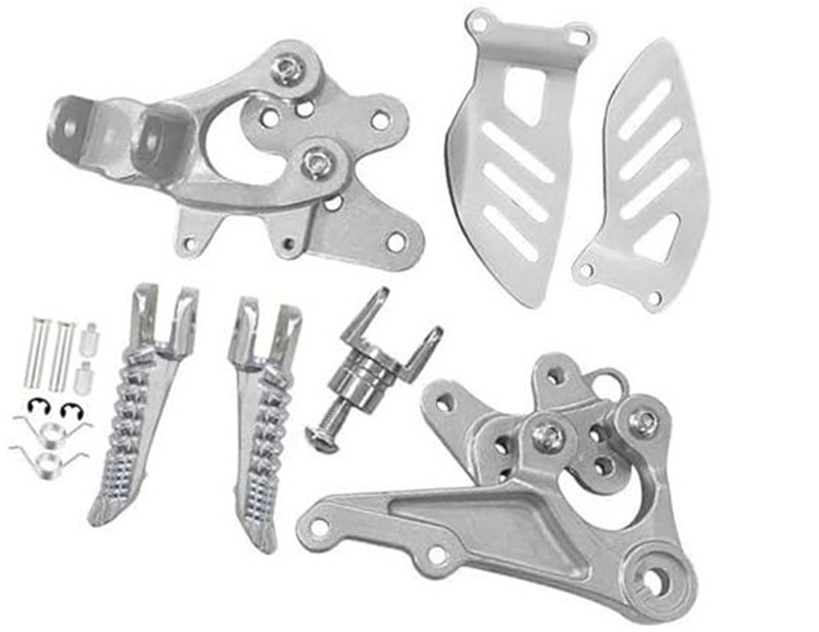 Motorrad-Fußrasten vorne, Fußrasten, Stativ-Pedal-Stent-Baugruppe, for GSXR600/750 GSXR 600 750 2011–2018, GSXR1000 2009–2016 Klappbare Motorrad-Fußstützen(Silver Assembly) von BWZJS