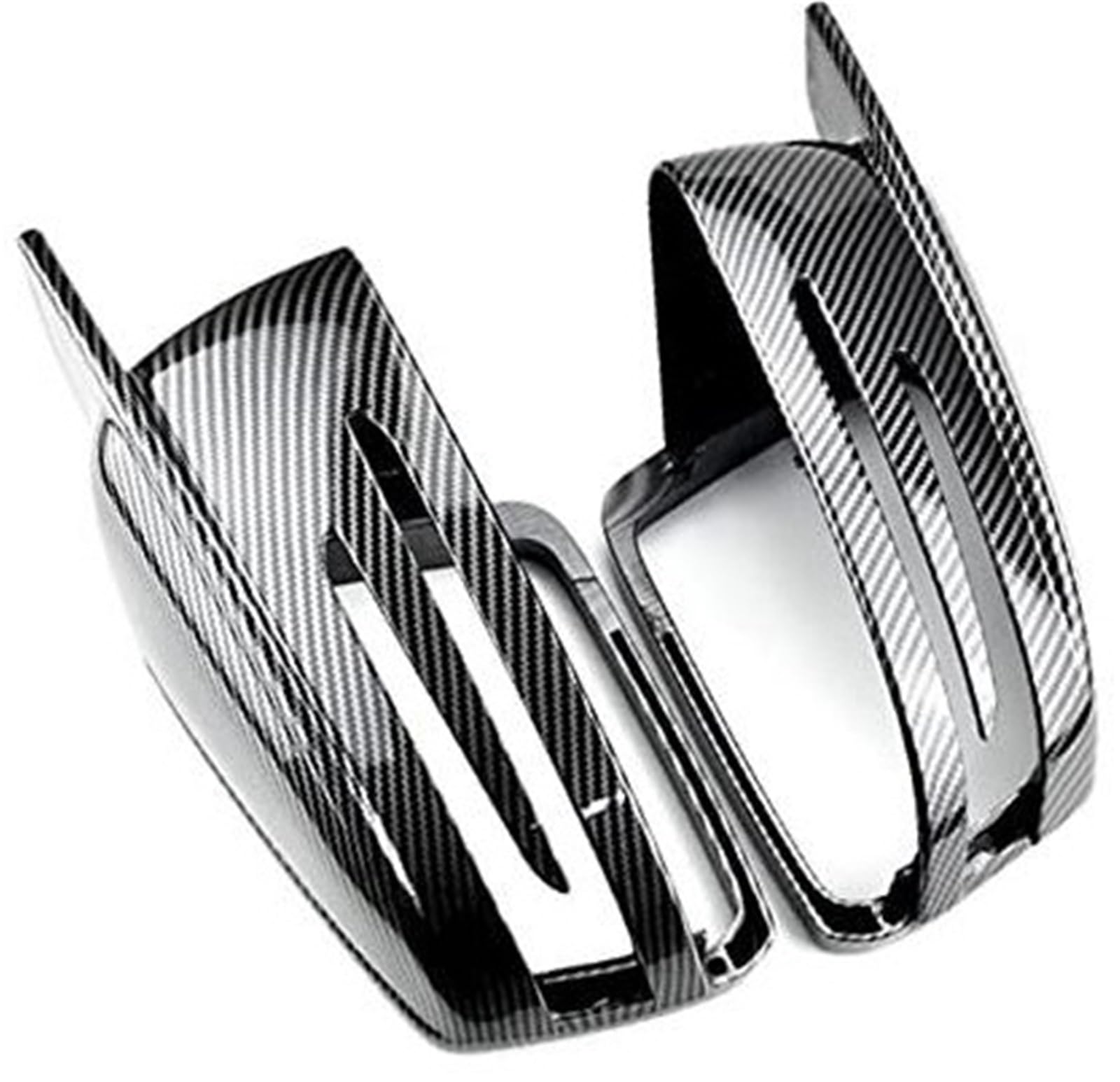 Rückspiegelkappe Flügelseitenspiegelabdeckungsgehäuse, for Mercedes, for Benz, W204 C207 W212 W221 W164 C218 Autozubehör Außenspiegelgehäuse(BLACK Carbon fiber pattern) von BWZJS