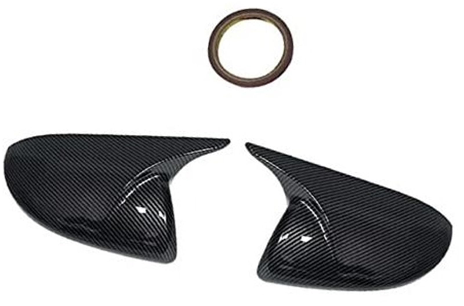 Seitenrückspiegelabdeckung, for Mazda, 2, for Mazda, 3 1.6 Außenspiegelkappe mit lackierter Farbe Außenspiegelgehäuse(BLACK Carbon fiber pattern) von BWZJS