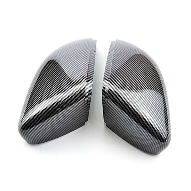 Seitenspiegel-Abdeckkappe aus Karbonfaser, for Golf 6 MK6 GTI 2009-2012, Gehäuseabdeckung for Rückspiegelgehäuse, leuchtend schwarze Außenspiegel, Ersatzteile Außenspiegelgehäuse(CARBON LOOK BLACK) von BWZJS