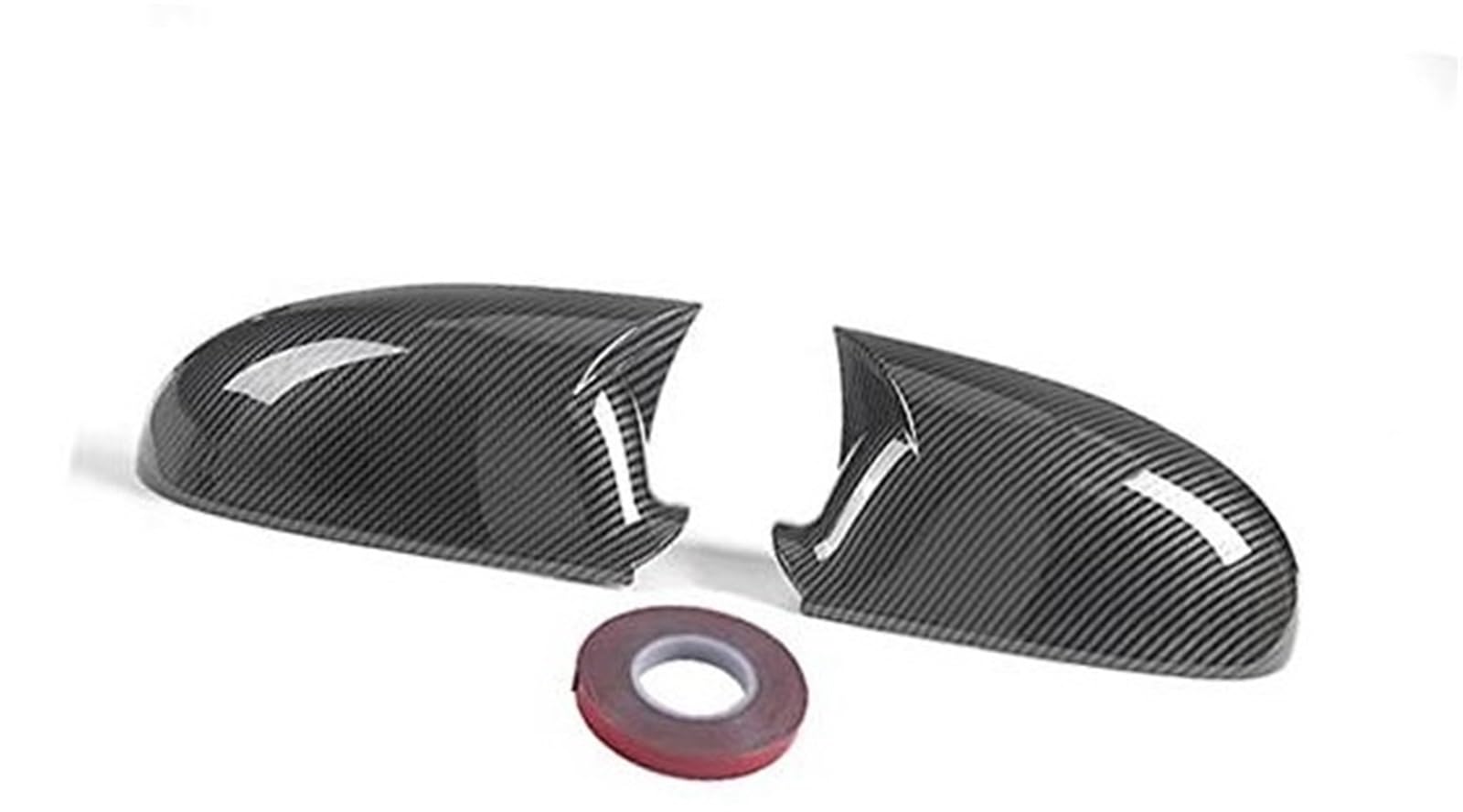 Seitliche Rückspiegelabdeckung, Dekorkappenverkleidung, for VW, for Volkswagen, for Golf, MK5 GTI R 2003–2009, Auto-Außen-Refit-Zubehör Außenspiegelgehäuse(BLACK Carbon Fiber Look) von BWZJS