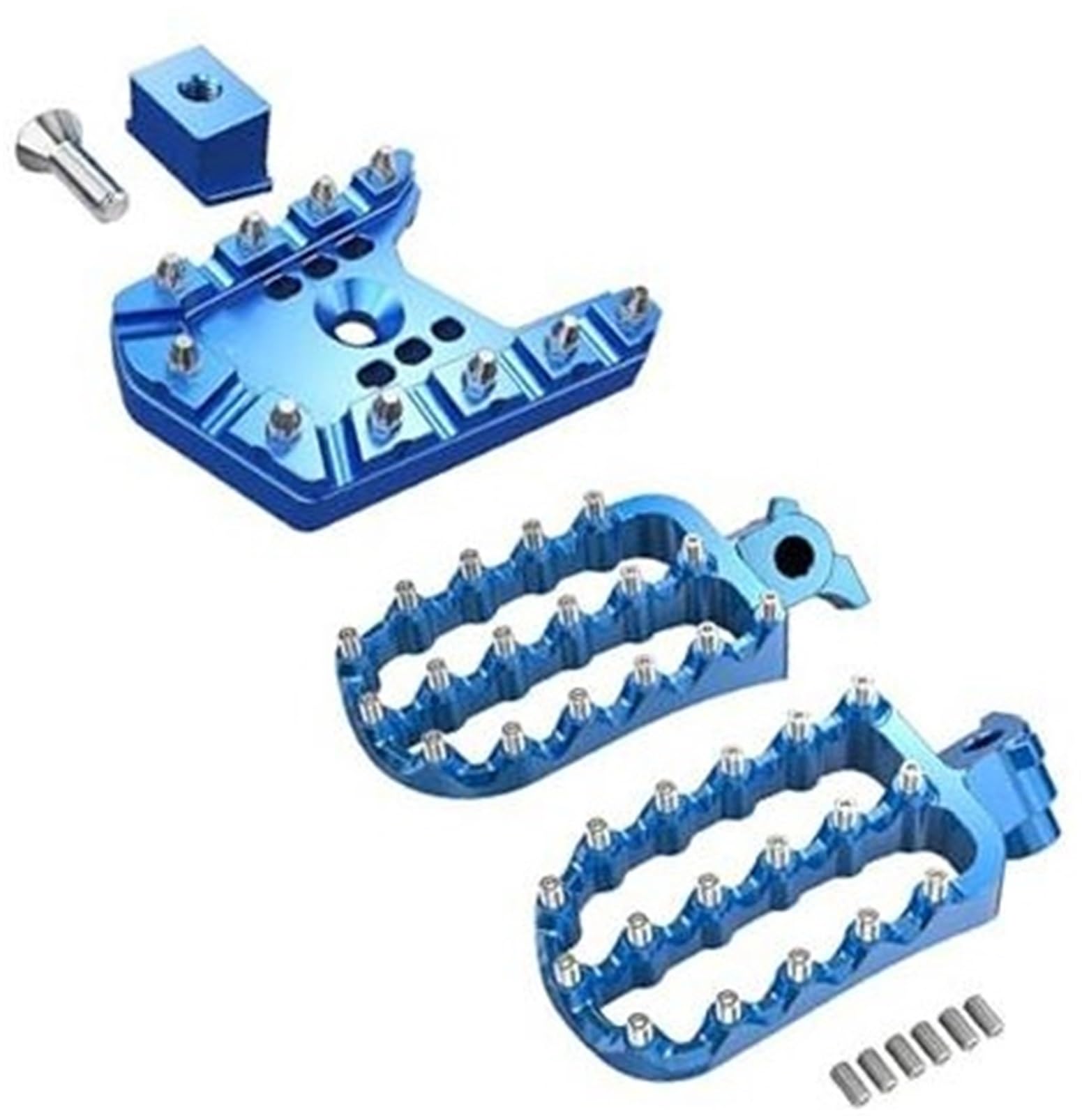 , for Tenere700 /XTZ 700 2019-2023 Motorradzubehör Fußstütze Fußraste Fußstützen Pedal Klappbare Motorrad-Fußstützen(Set Blue) von BWZJS