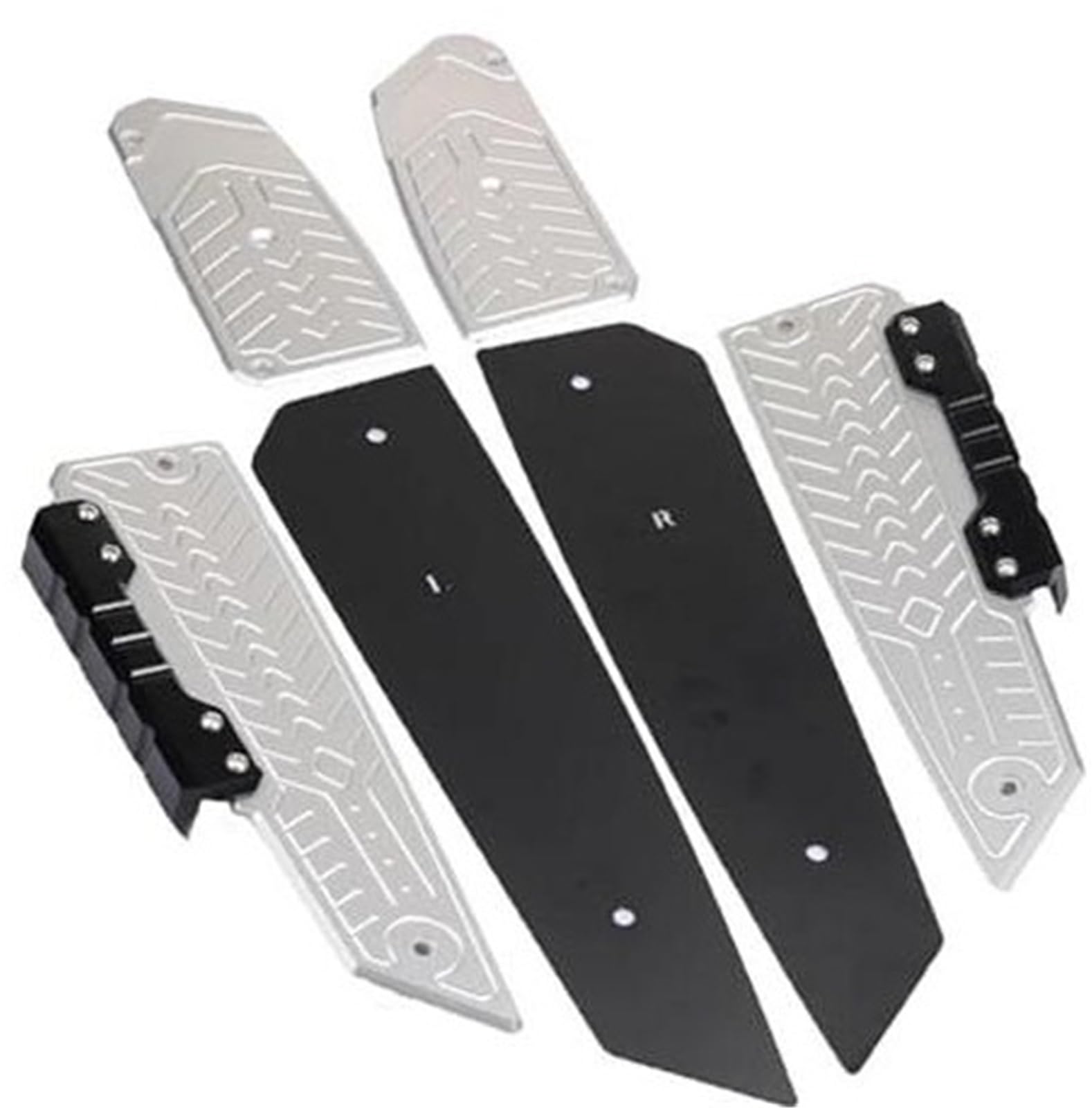 , for ZA 125 2017-2023, for ZA 300 2018-2023 Motorrad Trittbrett Schritte Fußstütze Fußpolster Pedal Fußstützen Pads Klappbare Motorrad-Fußstützen(Silver) von BWZJS