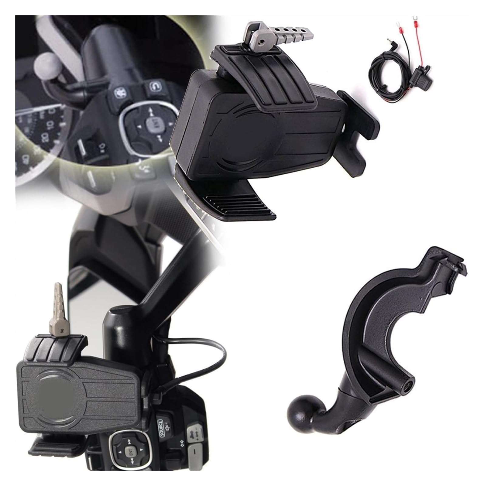 Motorrad Navigationshalterung Für Goldwing GL 1800 F6B GL1800 DCT 2018 2019 2020 2021 Drahtlose Lade GPS Telefon Halter Navigation Halterung Navigationshalterung von BXBDEKQGL