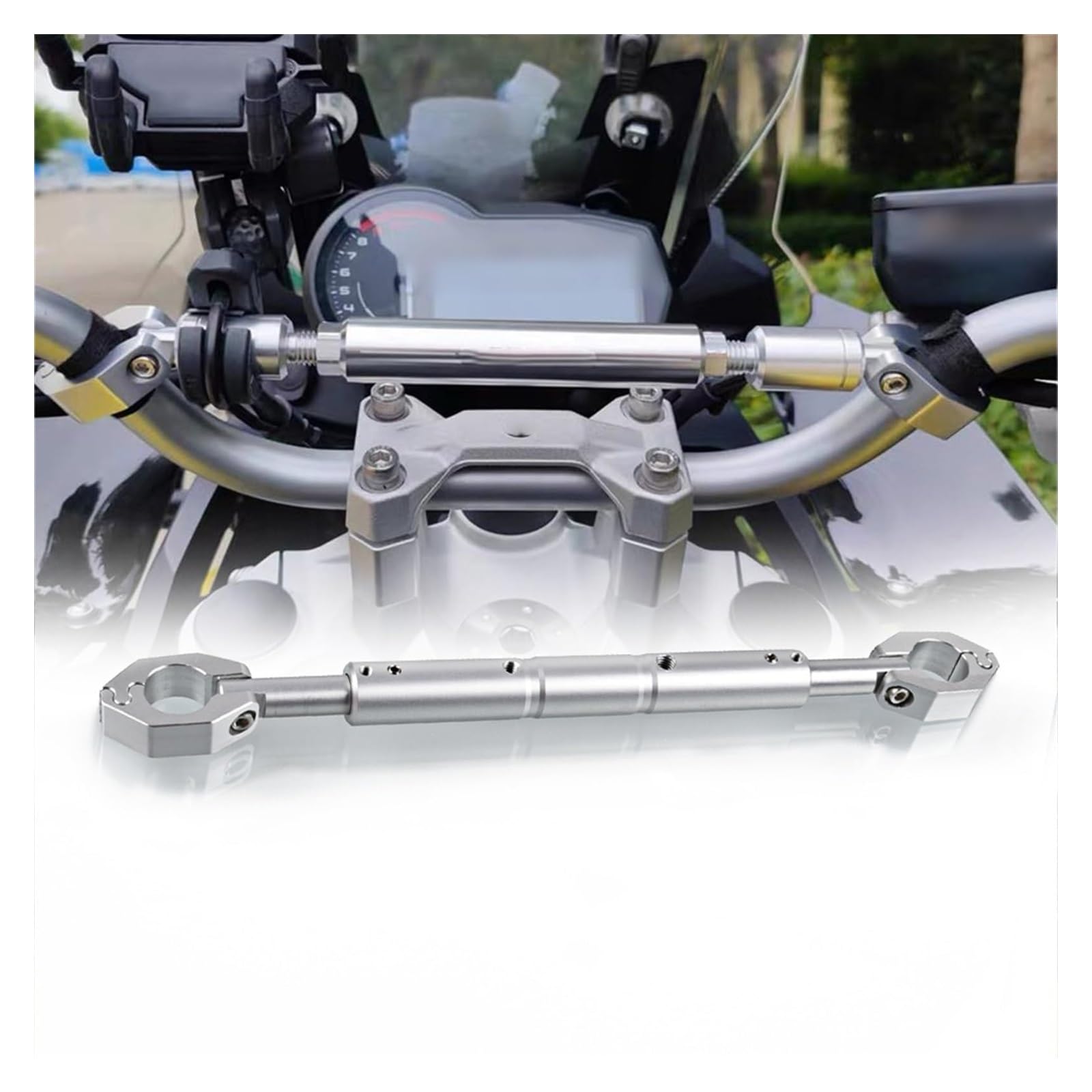 Motorrad Navigationshalterung Für SYM Für Burgman 650 2003-2018 MAX 400 I 600 I 300 Zubehör Motorrad Lenker Balance Bar Lenkhebel Navigation Halterung Navigationshalterung(A Sliver) von BXBDEKQGL