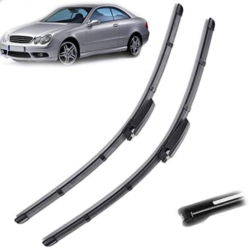 2-teiliges Set für Scheibenwischerblätter für die Frontscheibe, 55,9 cm + 55,9 cm, für Mercedes-Benz CLK-Klasse W209 C209 2002 2003 2004 2005 2006 2007 2008 2009 von BXINAN