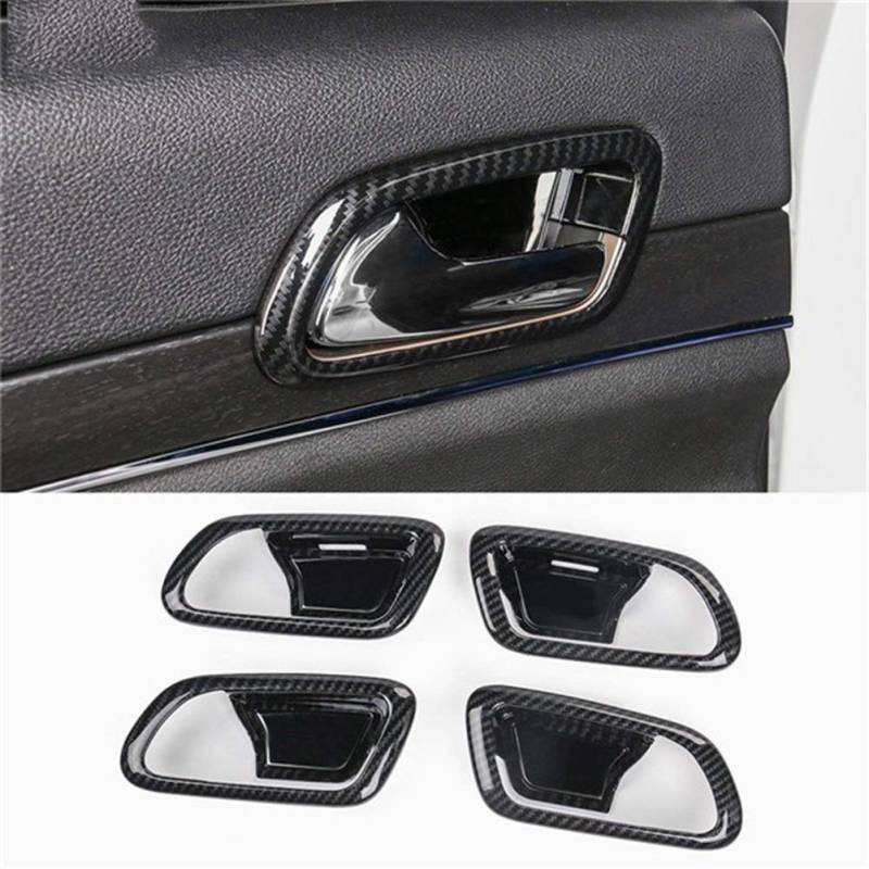 BXSAUISA Innenausstattung Zubehör ABS-Carbon-Faser-Korn-Abdeckungs-Ordnung 2014-2018 gepasst for Jeep Grand Cherokee 2015 2016 17 Türgriff Lenkrad Autozubehör (Color Name : for Door Handle Bowl) von BXSAUISA