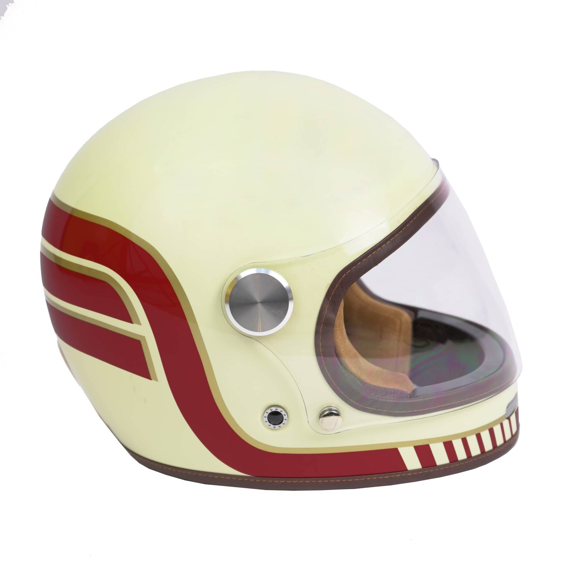 BY CITY Roadster II 06 Cream Wing Motorradhelm Integralhelm Fiberglas, L von BY CITY