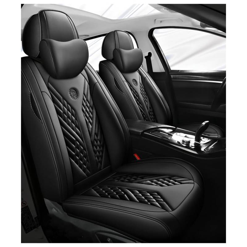 BYBEST Autositzbezüge Set Leder, für Suzuki SX4 S-Cross 2013 2014 2015 2016 2017 2018 2019 2020 2021 Vorne und Hinten 5-sitziges Set Leder Seasons Protectors Pad Kompatibler Airbag,B von BYBEST