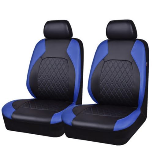 BYBEST Autositzbezüge Set für Ford Ecosport 2013-2023, Auto Sitzauflage PU Leder Vordersitze Sitzschoner Schonbezüge Komplettset Zubehör,Blue- Front Seat Cover 1 Pair von BYBEST