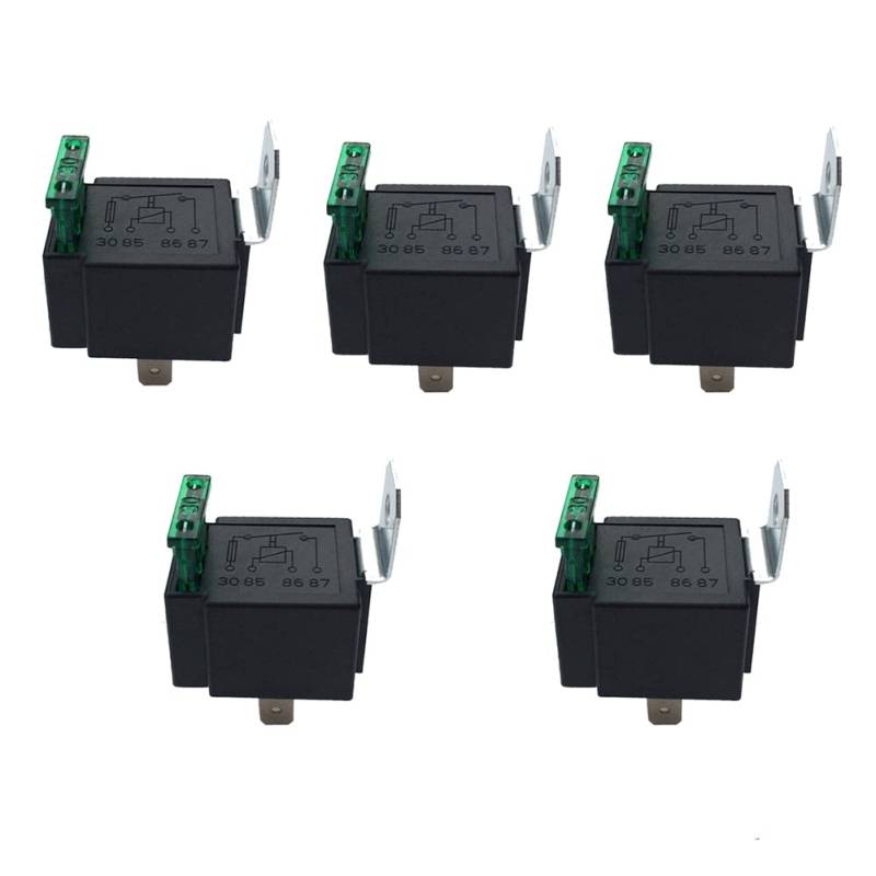 BYCUFF 5 ST¨¹CKE Kfz Relais 4 Pin 12V / 30A Auto Relais mit Sicherung, Spulen Spannung VFSA30 DC12V Relais von BYCUFF