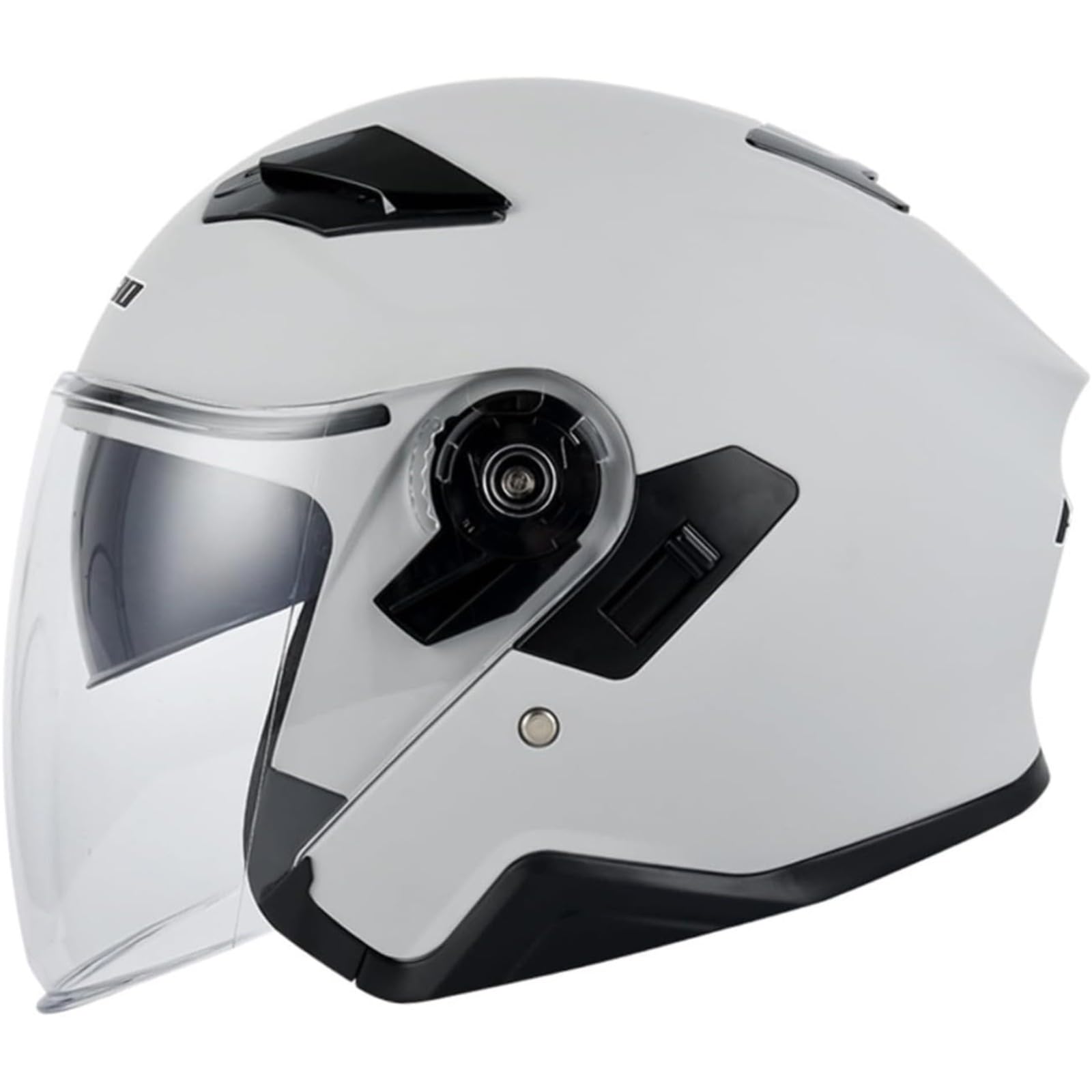 3/4 Motorradhelm Halbhelme, DOT/ECE-Zertifiziert Mit Visier Retro-Jethelm Rollerhelm Für Männer Frauen Halbschalenhelm Offener Rollerhelm Sturzhelm A,L=59~60CM von BYFHHHH