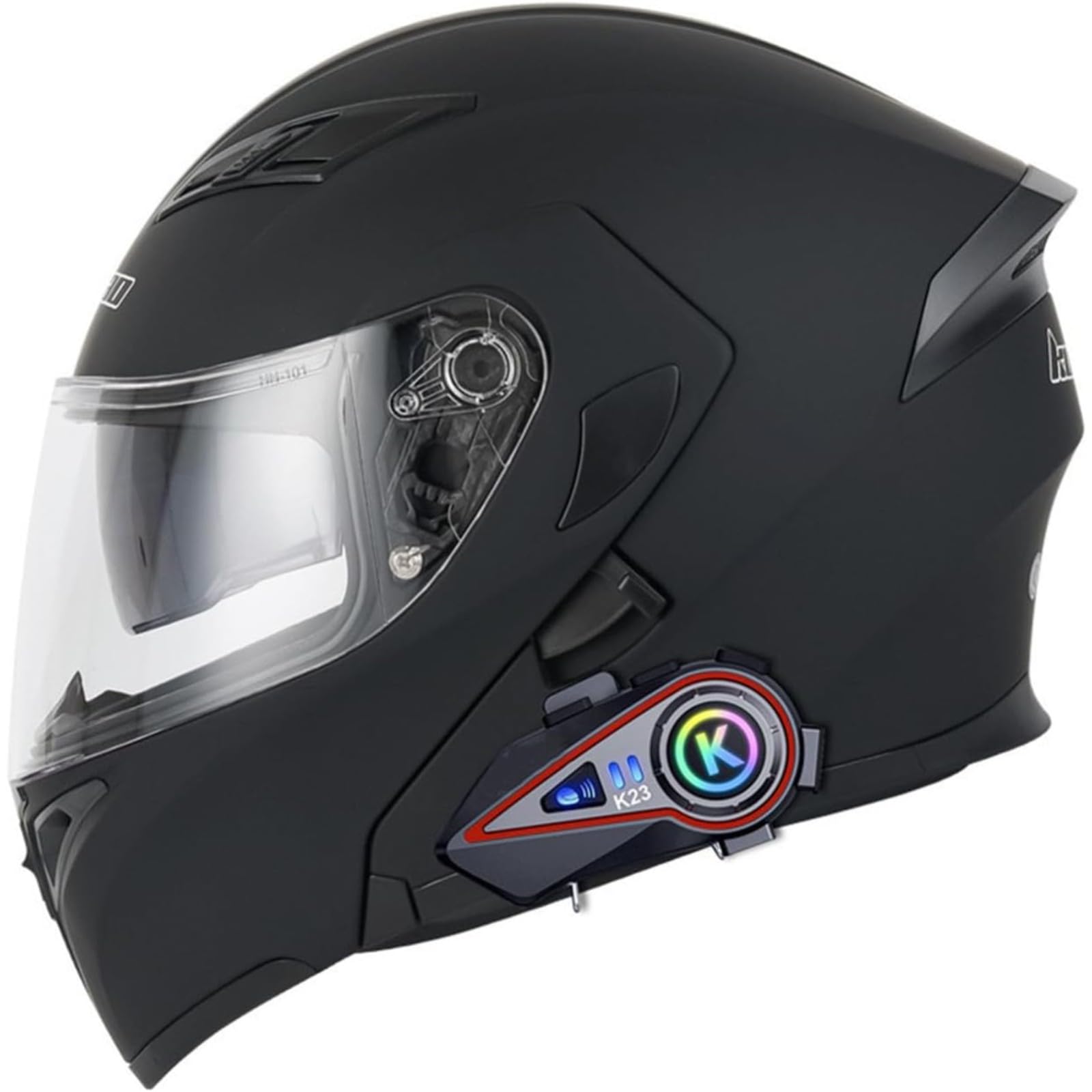 BYFHHHH Bluetooth-Klapphelm, ECE/DOT-Zertifizierter Motorradhelm, Motorradhelm Mit Doppelvisier, Integralhelm, Rennhelm, Sturzhelm Für Erwachsene, Männer Und Frauen E,XL=61~62CM von BYFHHHH