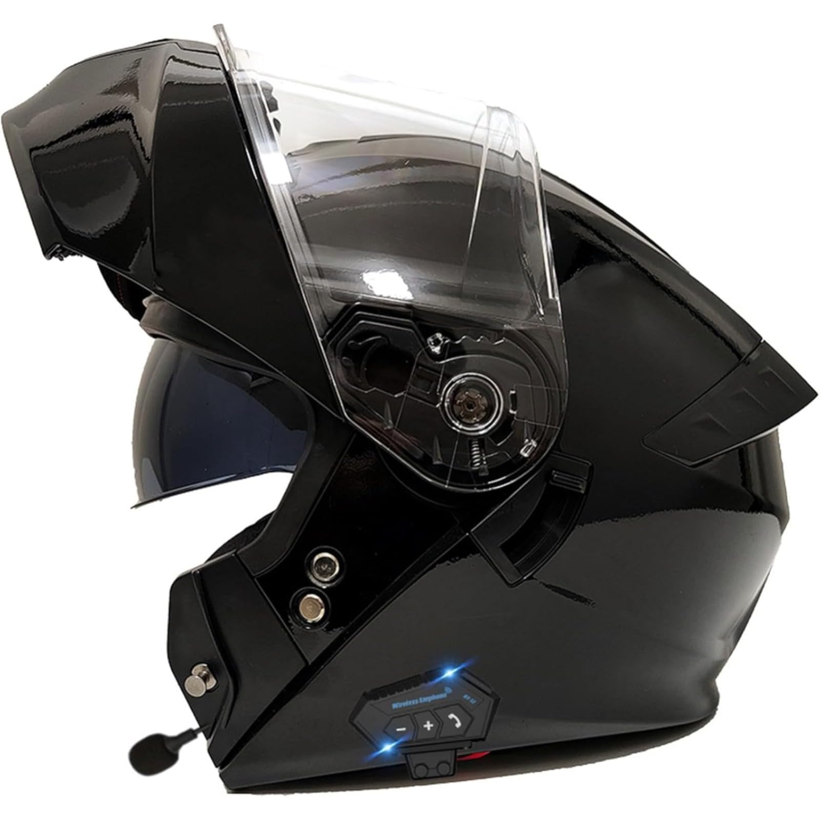 BYFHHHH Bluetooth-Modularer Motorradhelm, ECE-Geprüfter Klapphelm Für Männer Und Frauen Mit Doppelvisier Für Alle Jahreszeiten Für Rollerhelme, Integralhelme A,M=57~58CM von BYFHHHH