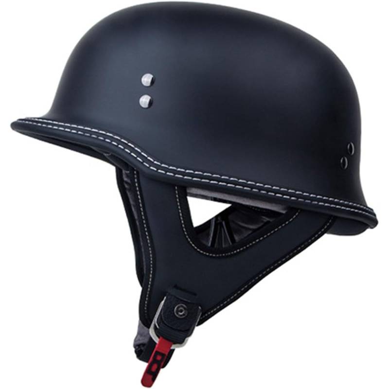 BYFHHHH Brain-Cap · Vintage Motorrad Halbhelme,ECE-Zertifizierter Motorradhelm Für Erwachsene Halbschale Jethelm Rollerhelm Mopedhelm Retro Motorrad Halbhelm A,XXL=63~64CM von BYFHHHH