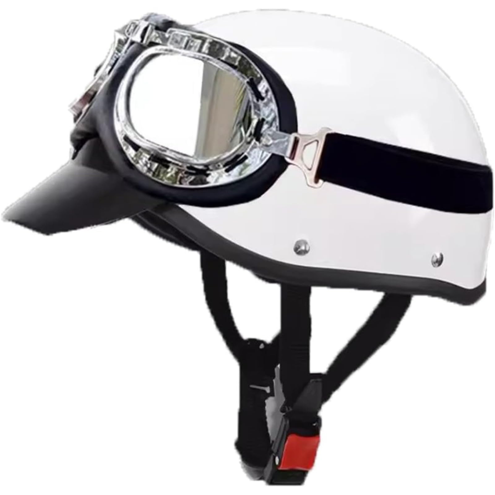 BYFHHHH Halbhelm Motorrad Mit Schutzbrille, Halbschalenhelm Baseballmütze Helm Motorradhelm Cruiser Chopper Rollerhelm Für Bike Cruiser Chopper Moped Scooter J von BYFHHHH