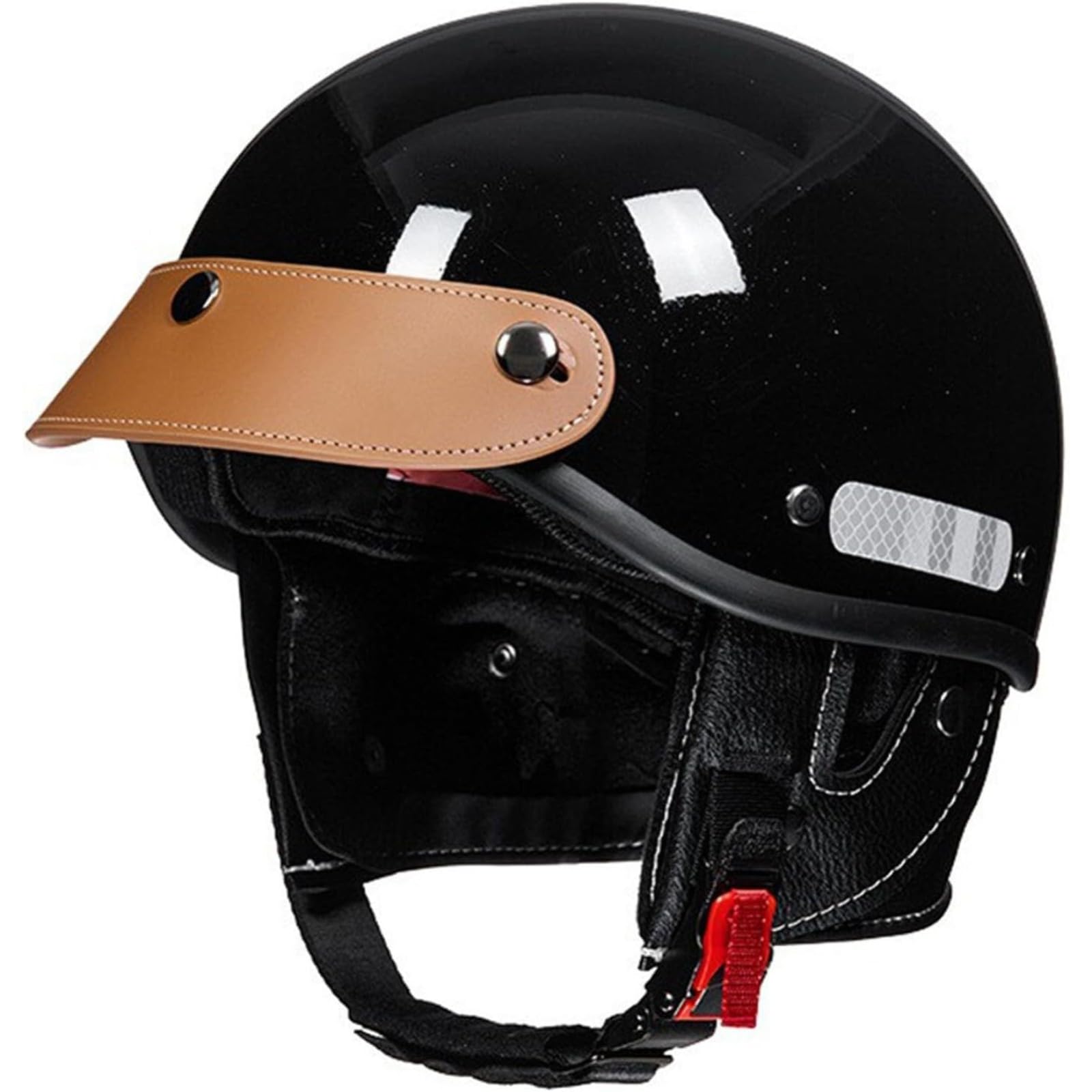 BYFHHHH Halbhelme Motorradhelm, ECE-Geprüfter Retro Halbschalenhelm, Brain Cap Halbschalen-Scooterhelm Rollerhelm Jethelm Für Erwachsene Herren Damen A von BYFHHHH