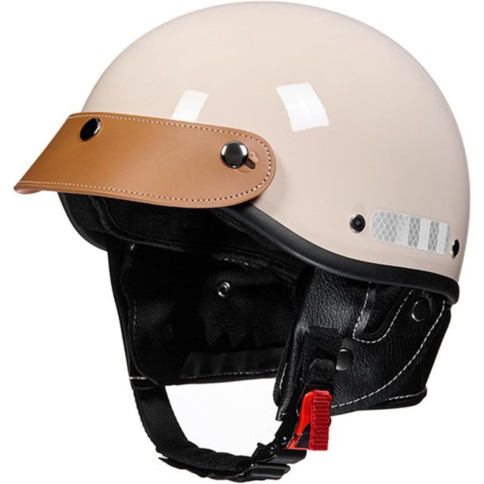 BYFHHHH Halbhelme Motorradhelm, ECE-Geprüfter Retro Halbschalenhelm, Brain Cap Halbschalen-Scooterhelm Rollerhelm Jethelm Für Erwachsene Herren Damen C von BYFHHHH