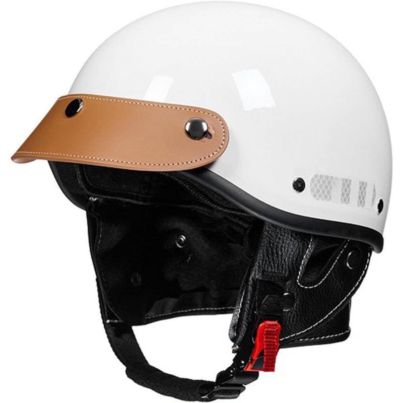 BYFHHHH Halbhelme Motorradhelm, ECE-Geprüfter Retro Halbschalenhelm, Brain Cap Halbschalen-Scooterhelm Rollerhelm Jethelm Für Erwachsene Herren Damen D von BYFHHHH